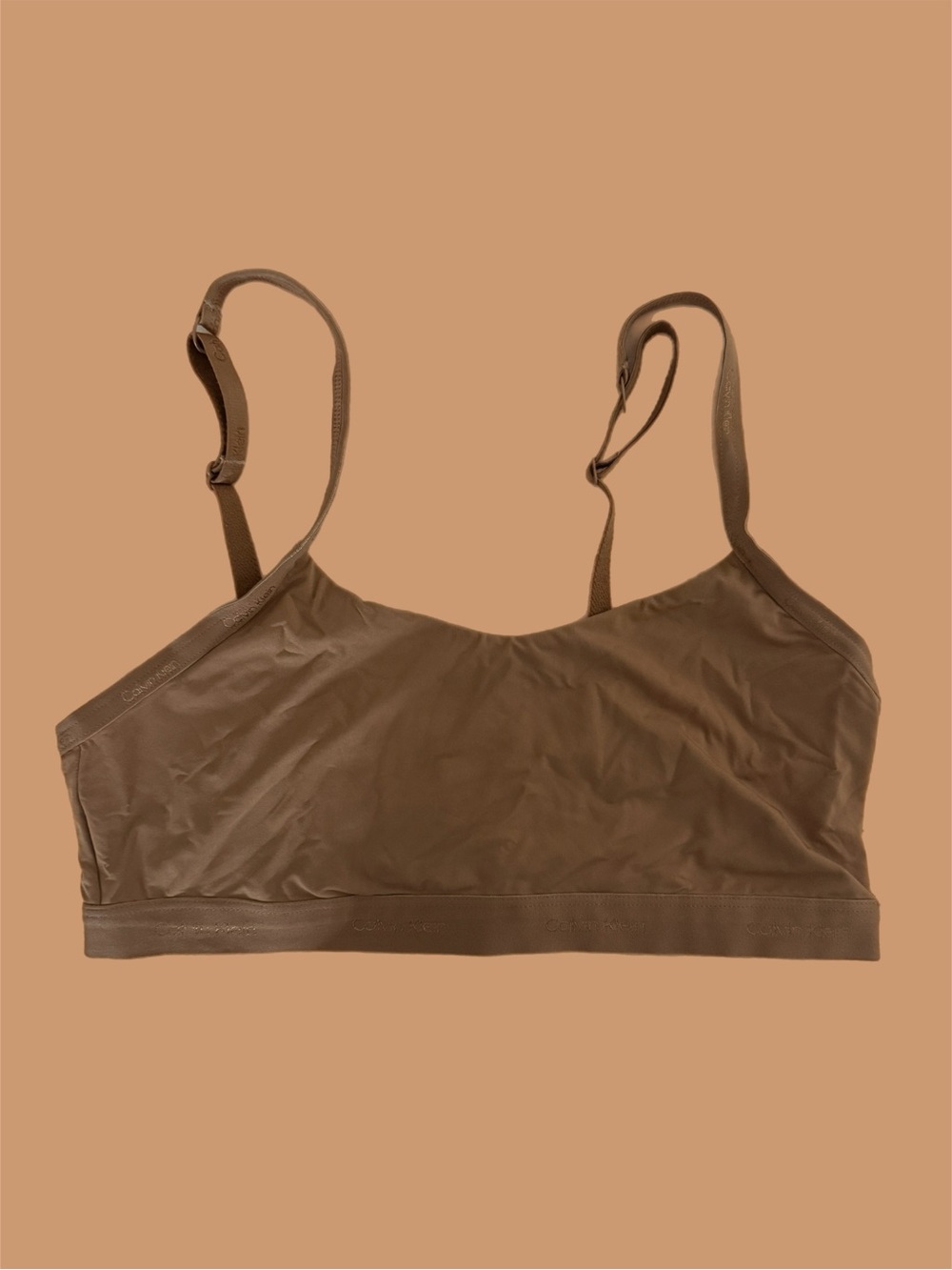 calvin klein form to body lightly lined wireless bralette  - sandalwood